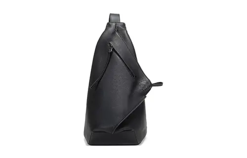 LOEWE Cow Leather Sling Bag Men's Black