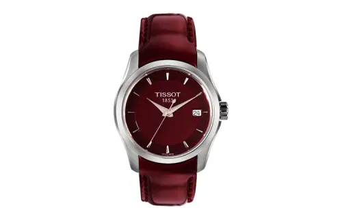 TISSOT Kutu Collection Quartz Movement 100m Waterproof Women's Watch 32mm Red Watch Dial Stainless Steel Case