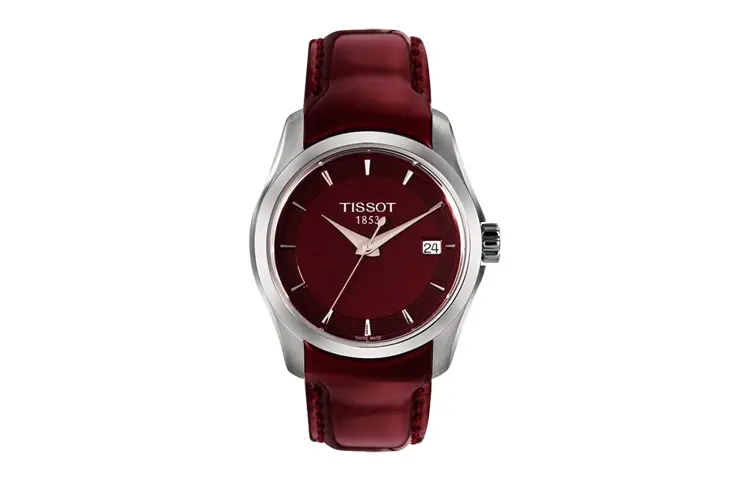 TISSOT Kutu Collection Quartz Movement 100m Waterproof Women's Watch 32mm Red Watch Dial Stainless Steel Case