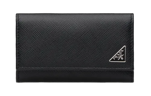 PRADA Saffiano Leather Key Pouch Men's Black
