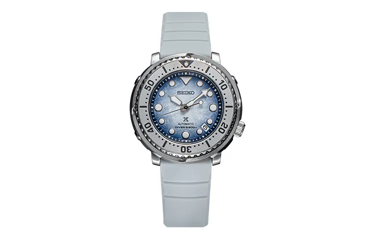 SEIKO Prospe Mechanical Movement Silicone Strap Watch Men's Watches Blue Dial