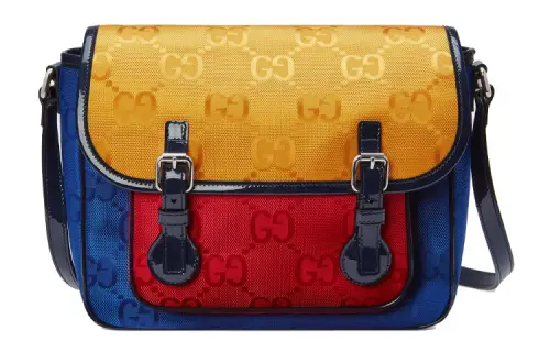 GUCCI Nylon Fabric Messenger Bag, Shoulder Bag, Crossbody Bag Kids' Yellow/Red/Blue