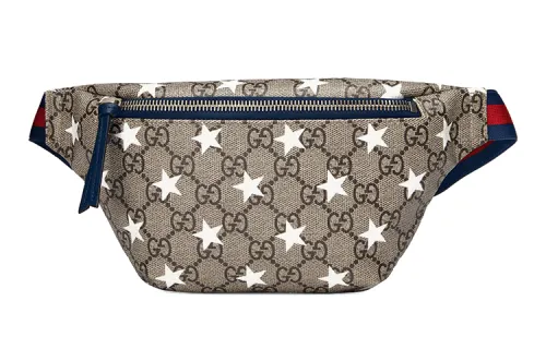 GUCCI GG Supreme Canvas With Leather Sling Bag, Kids' Bag, Fanny Pack Kids' Ebony/Dark Blue