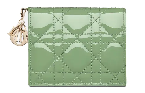 DIOR Lady Dior Calfskin Wallet Women's Mint Green, Candy Color