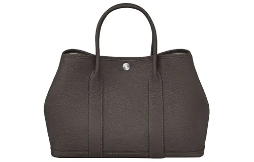 HERMES Garden Party Negonda Calfskin Handbag 30 Women's 46 Ebene Ebony