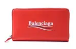 Balenciaga Leather Wallet Women's Red