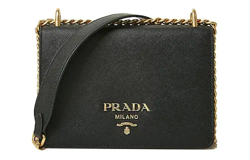 PRADA Cow Leather Handbag, Shoulder Bag, Crossbody Bag Women's Black