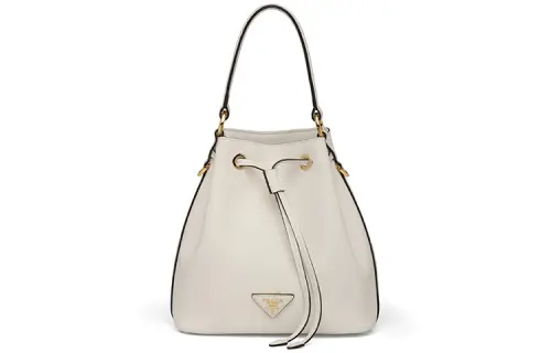 PRADA Saffiano Leather Bucket Bag, Handbag, Shoulder Bag, Crossbody Bag Women's White