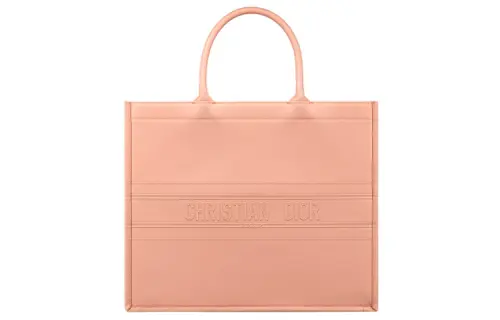 DIOR BookTote Cow Leather Tote Handbag Large Women's Rose Pink