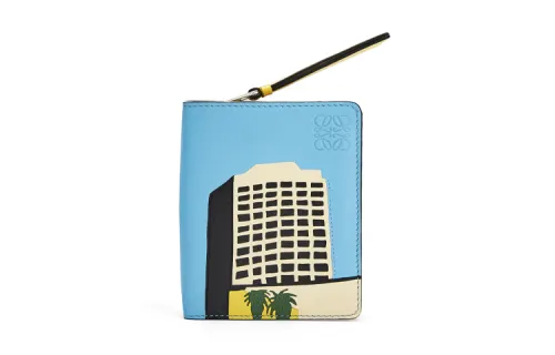 LOEWE Calfskin Wallet Women's Blue