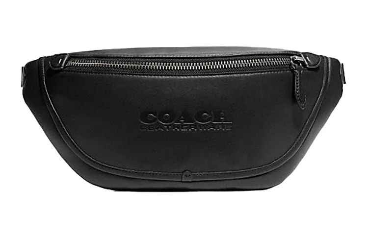 COACH League Cow Leather Shoulder Bag, Sling Bag, Crossbody Bag, Fanny Pack Large Men's Black
