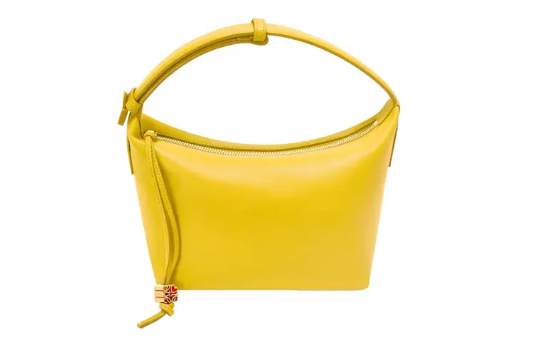LOEWE Cubi Nappa Calfskin Handbag Small Women's Yellow