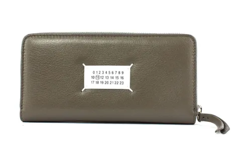 Maison Margiela Zip Closure Leather Wallet Women's Gray
