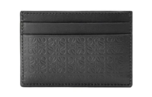 LOEWE Cow Leather Card Holder Women's Black
