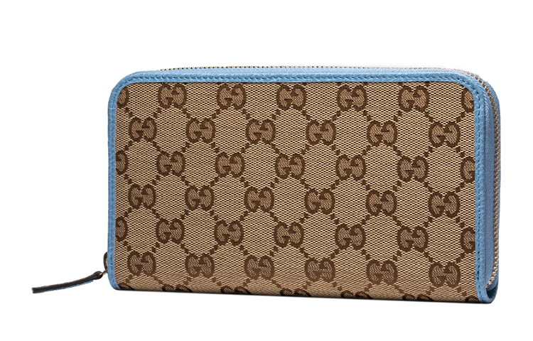 Женский кошелек Gucci Logo (коричнево-синий) — фото 2