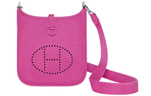HERMES Evelyne Taurillon Clemence Cow Leather Crossbody Bag, Shoulder Bag 16 Women's 9I Magnolia Mulan Pink