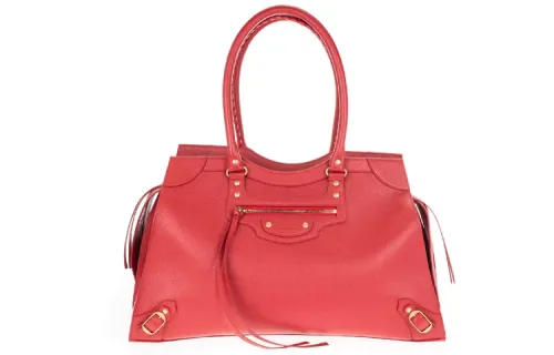 Balenciaga Cow Leather Handbag Women's Red