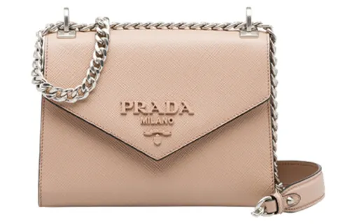 PRADA Saffiano Calfskin Shoulder Bag Women's Light Pink