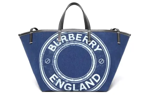 Burberry Cow Leather Tote Bag, Shopping Bag, Handbag Mini Unisex Blue