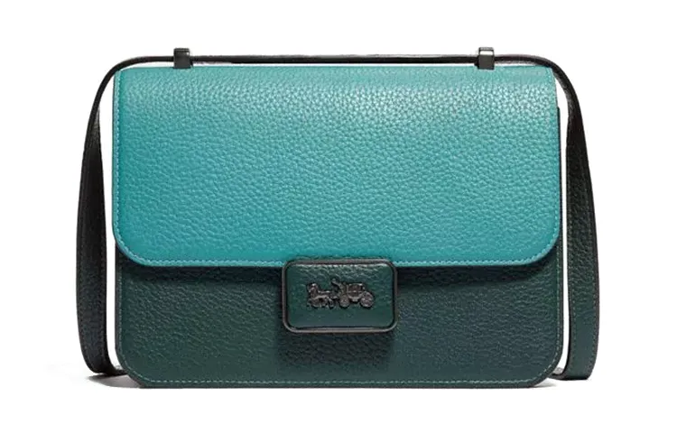 COACH Alie Leather Crossbody Bags Medium Women's Vintage Cyan