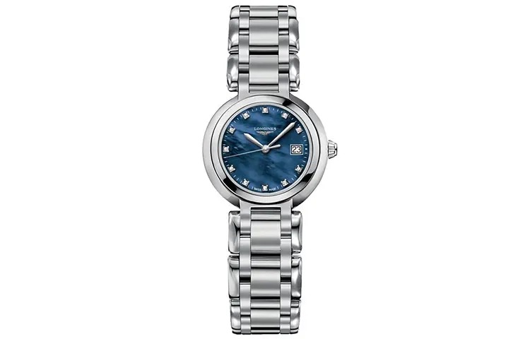 LONGINES Heart Moon Collection Rhinestone Embellished, Blue Mother Of Pearl Watch Dial Quartz Movement 30m Waterproof