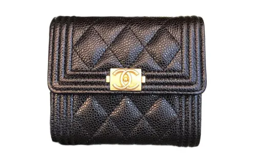 CHANEL Boy Small Flap Wallet Black A80734