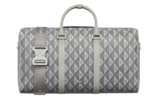 DIOR Leather Luggage Bag, Handbag, Crossbody Bag, Travel Bag Men's Gray