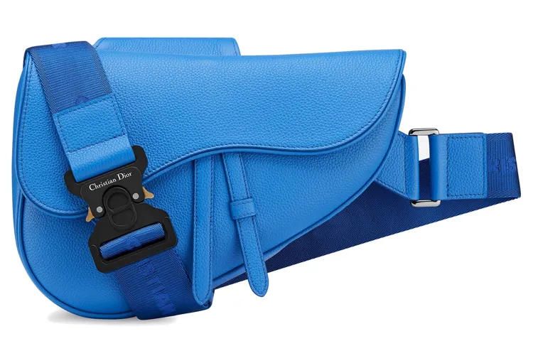 DIOR Saddle Cow Leather Saddle Bag, Sling Bag Unisex Blue