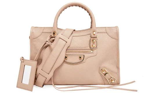Balenciaga Shiny Goatskin One Shoulder Handbag Women's Dusty Pink