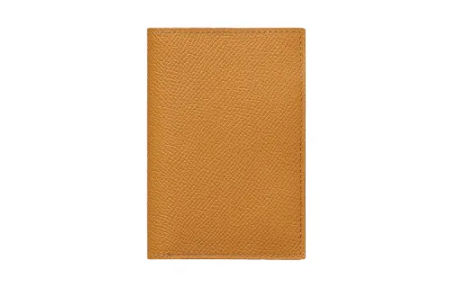HERMES MC² Euclide Classic And Versatile Cow Leather Card Holder Women's Sesame Yellow