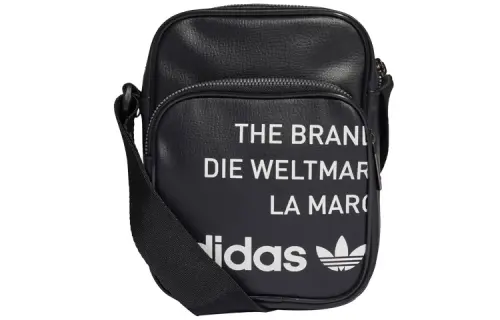Adidas Originals Leather Crossbody Bag, Small Square Bag, Shoulder Bag Unisex Black