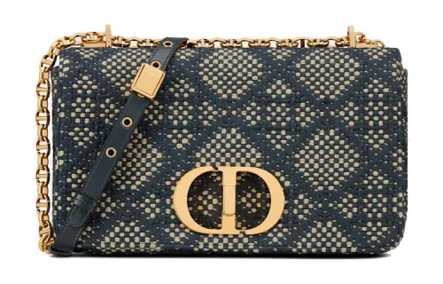 DIOR Caro Technology Canvas Shoulder Bag Canvas Bag Crossbody Bag Handbag Women's Blue