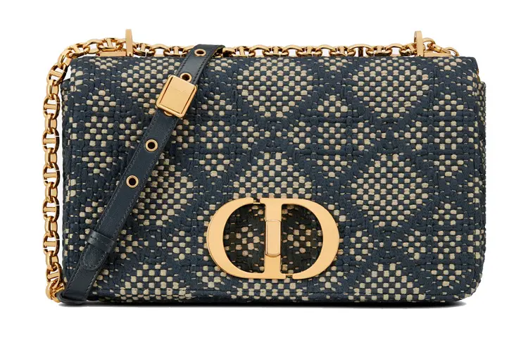 DIOR Caro Technology Canvas Shoulder Bag Canvas Bag Crossbody Bag Handbag Women's Blue
