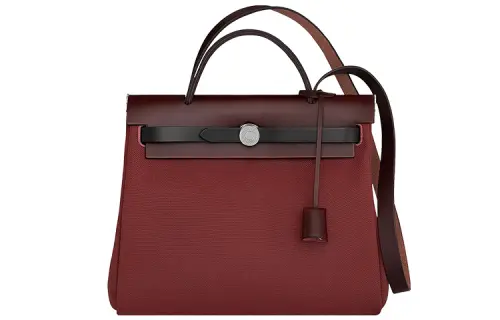 HERMES Herbag Zip Hunter Cow Leather And Canvas Shoulder Bag, Crossbody Bag, Handbag 31 Unisex