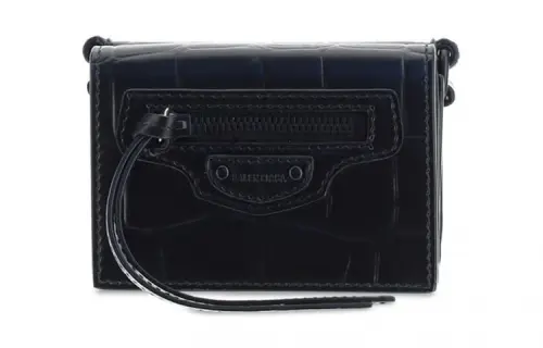 Balenciaga Calfskin Wallet Women's Black