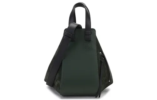LOEWE Hammock Cow Leather Hammock Bag, One Shoulder Handbag Women's Vintage Green