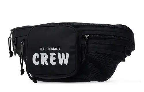 Balenciaga Fabric Crossbody Bag, Fanny Pack Unisex Black