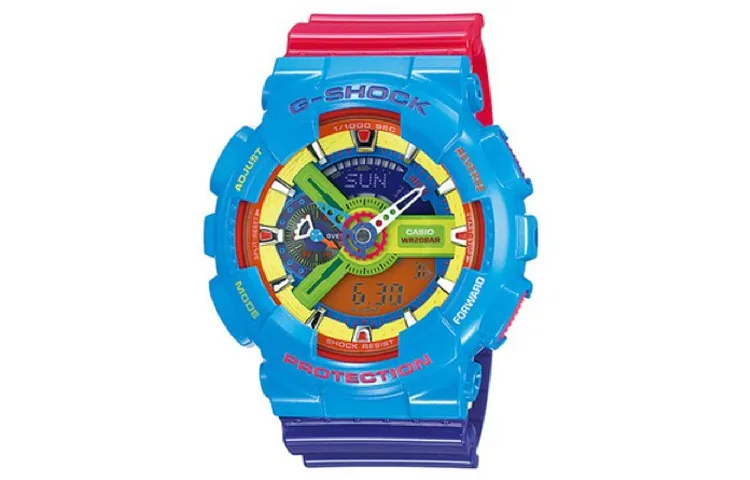CASIO Men Liquid Crystal/Analog Dual Display Series Blue Watch GA-110F-2DR