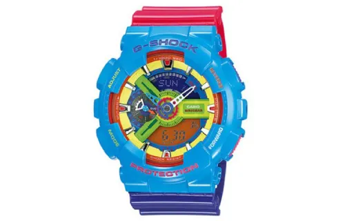 CASIO Men Liquid Crystal/Analog Dual Display Series Blue Watch GA-110F-2DR