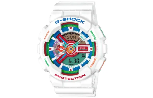 CASIO Men Liquid Crystal/Analog Dual Display Series White Watch GA-110MC-7A