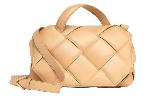 Bottega Veneta Nappa Leather Handbag Women's Apricot