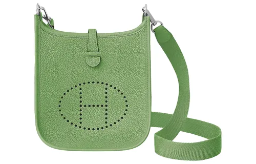 HERMES Evelyne Maurice Bullock Leather Crossbody Bag, Shoulder Bag 16 Women's Grasshopper Green & Avocado Green