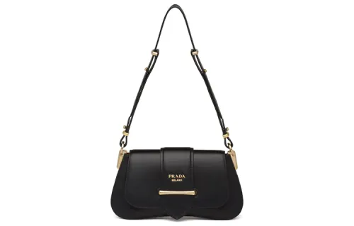 PRADA Leather Handbag, Shoulder Bag Women's Black
