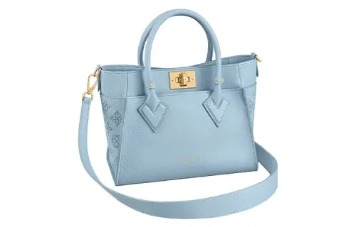 LOUIS VUITTON On My Side Cow Leather Shoulder Bag, Crossbody Bag, Handbag Small Women's Blue
