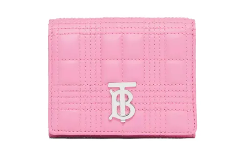 Burberry Lambskin Wallet Small Women's Pink