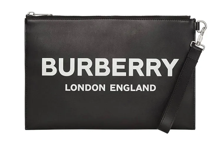 Burberry Leather Clutch Unisex Black