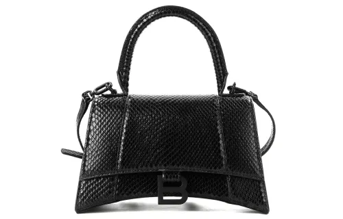 Balenciaga Hourglass Cow Leather Hourglass Bag, Crossbody, One Shoulder, Handbag Small Women's Black