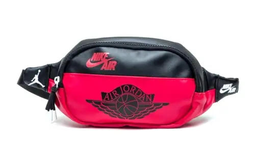 Jordan Polyurethane Sling Bag, Crossbody Bag, Fanny Pack Regular Unisex Bred Black Red