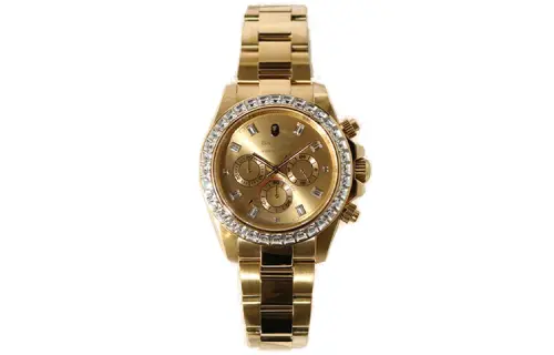 A BATHING APE Quartz Movement Stainless Steel Watchband Watch Unisex Gold 182021G