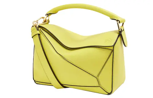 LOEWE Puzzle Calfskin Geometric Puzzle Bag, Portable Crossbody Bag, Shoulder Bag Small Women's Lemon